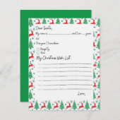 サンタへの子供の願いリスト リンデと木のカード ノートカード (正面/裏面)