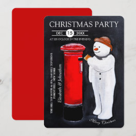 サンタへの手紙の雪だるまのクリスマスパーティー 招待状