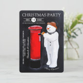 サンタへの手紙の雪だるまのクリスマスパーティー 招待状 (スタンド正面)