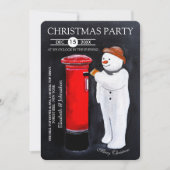 サンタへの手紙の雪だるまのクリスマスパーティー 招待状 (正面)