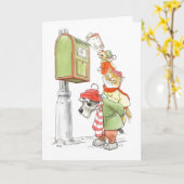 サンタへの手紙！かわいい動物のグリーティングカード カード (黄色い花)