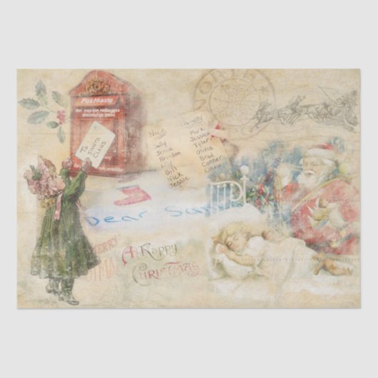 「サンタへの手紙」ヴィンテージクリスマス 薄葉紙 (正面)
