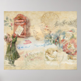 「サンタへの手紙」ヴィンテージ・クリスマスポスター ポスター