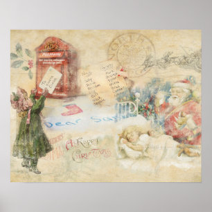 「サンタへの手紙」ヴィンテージ・クリスマスポスター ポスター