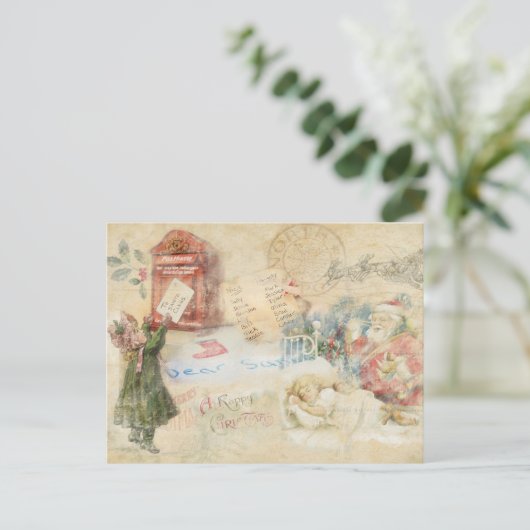 「サンタへの手紙」ヴィンテージ シーズンポストカード (スタンド正面)