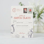 🎅サンタへの手紙 ｜ 印刷できるクリスマス・ウィッシュリスト 招待状 (スタンド正面)