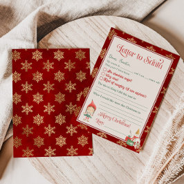 サンタへの手紙（女の子用）テンプレート 招待状