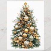 サンタへの手紙 赤とゴールドのオーナメント クリスマスツリー (裏面)