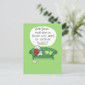 サンタへの犬の手紙 – クリスマスおもしろい漫画 シーズンポストカード (スタンド正面)