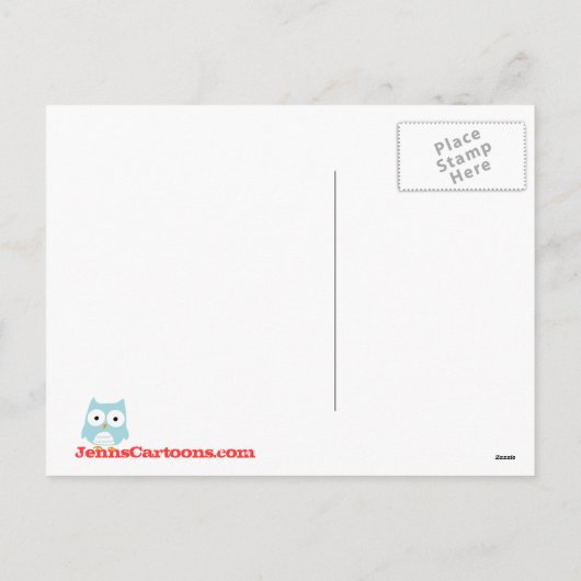 サンタへの犬の手紙 – クリスマスおもしろい漫画 シーズンポストカード (裏面)