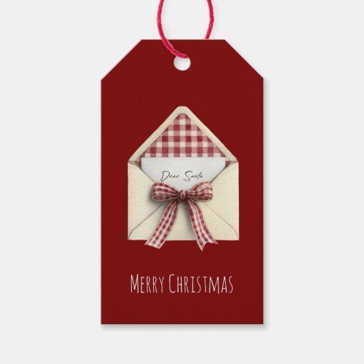 サンタへの赤い手紙 クリスマス ギフトタグ (正面)