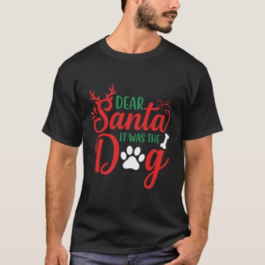 サンタへ犬のクリスマス Tシャツ (正面)