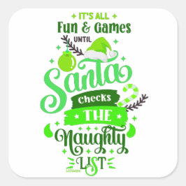 サンタまでおもしろいとゲームは… おもしろい スクエアシール