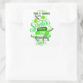 サンタまでおもしろいとゲームは… おもしろい スクエアシール (バッグ)