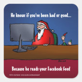 サンタもしが悪かったのおもしろいを スクエアシール (正面)