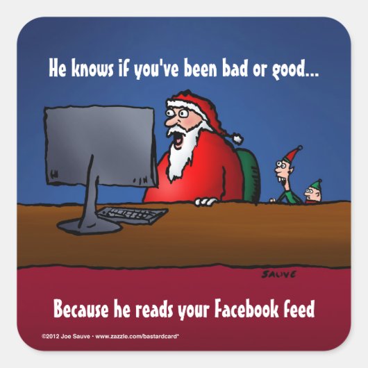 サンタもしが悪かったのおもしろいを スクエアシール (正面)