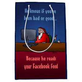 サンタもしが悪かったのおもしろいを ミディアムペーパーバッグ