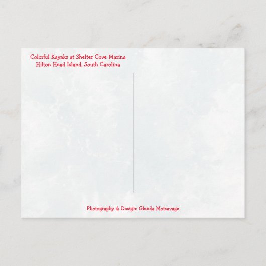 サンタもしーはカヤックし忙したそうじゃなかった！ ポストカード (裏面)