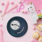 サンタもしーは猫を持っていたおもしろいクリスマスホリデーセラミック ペーパープレート (パーティー)