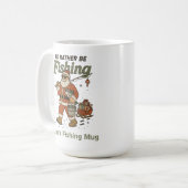 サンタも釣りが好き Funny Santa Rather Be Fishing コーヒーマグカップ (正面左)