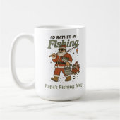 サンタも釣りが好き Funny Santa Rather Be Fishing コーヒーマグカップ (左)