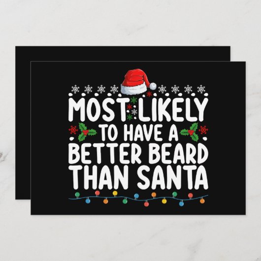 サンタよりひげのほうが強いらしい 招待状 (正面/裏面)