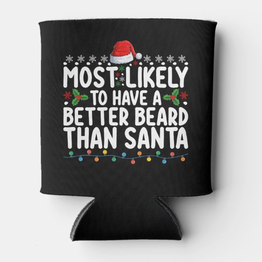 サンタよりひげのほうが強いらしい 缶クーラー (正面)