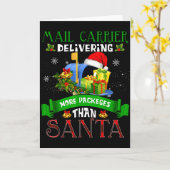 サンタよりも多くのプレゼントを配達 面白いクリスマスステッカー カード (黄色い花)