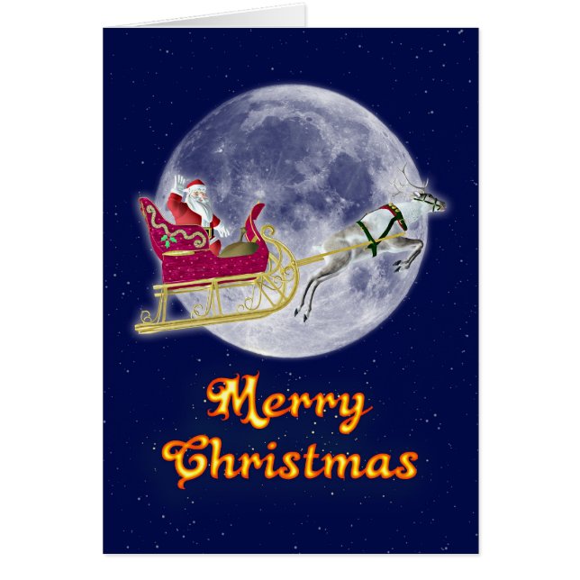 サンタをそりに乗せて楽しいクリスマス (正面)