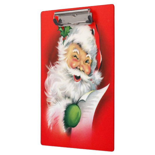 サンタをまばたきさせるヴィンテージのクリスマス クリップボード (左)