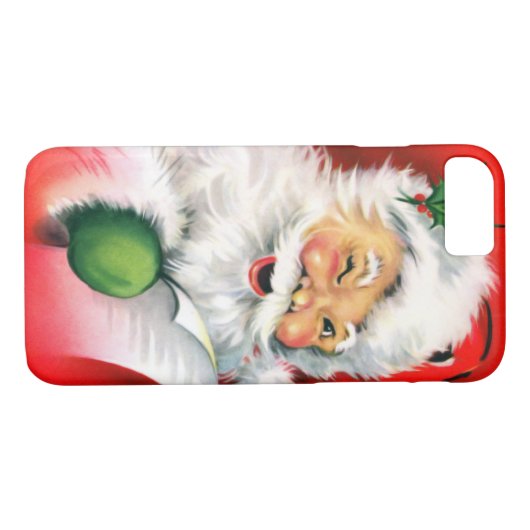 サンタをまばたきさせるヴィンテージのクリスマス Case-Mate iPhoneケース (裏面(横))