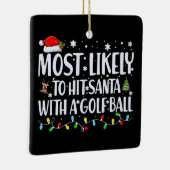 サンタをゴルフボールで打つ可能性が最も高おもしろいい セラミックオーナメント (右)