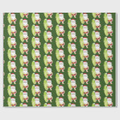 サンタをサーフするお祝いのクリスマスはパーティーの覆いをタイルを張りました ラッピングペーパー (フラット)