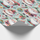 サンタをテーマにしたクリスマスラッピング紙 ラッピングペーパー (角)
