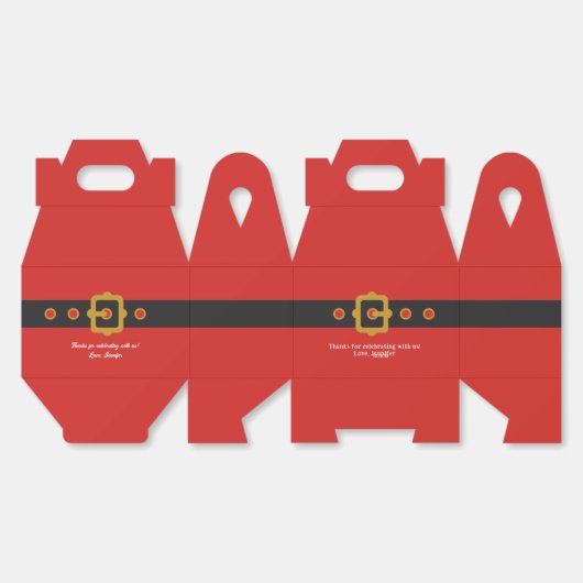 サンタをテーマにしたホリデークリスマスパーティー フェイバーボックス (見開き)