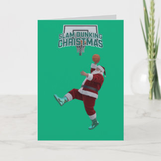 サンタをバタンと叩く カード