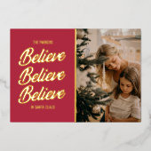 サンタを信じて フォト 箔シーズンカード (正面)