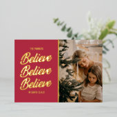 サンタを信じて フォト 箔シーズンカード (立ち正面)