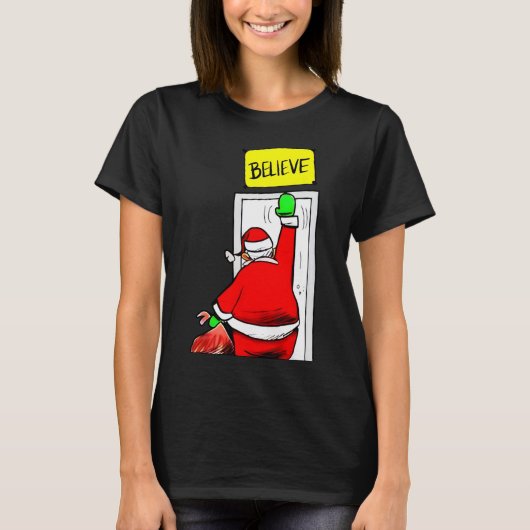 サンタを信じるクリスマス Tシャツ (正面)
