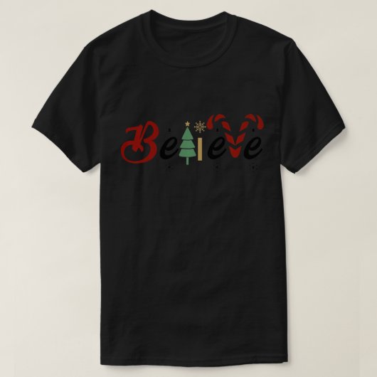 サンタを信じる クリスマス 男の子 女の子 Xmas ホリデー Tシャツ (デザイン正面)