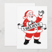 サンタを信じる - ヴィンテージアート シーズンカード (正面/裏面)
