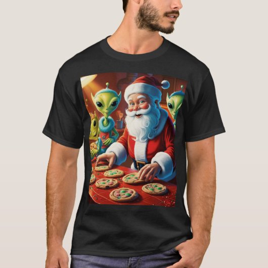 サンタを助けるエイリアン Tシャツ (正面)