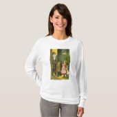 サンタを受信している楽しいクリスマスの子供 Tシャツ (正面フル)