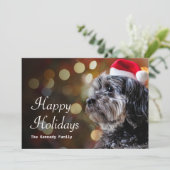 サンタを待っているクリスマス犬 シーズンカード (スタンド正面)