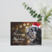 サンタを待っているクリスマス犬 シーズンポストカード (スタンド正面)