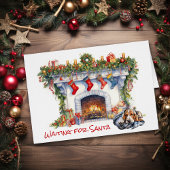 サンタを待っているバセット・ハウンド・ドッグ