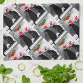 サンタを待っている キッチンタオル (折り畳み)