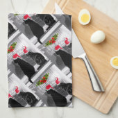 サンタを待っている キッチンタオル (四つ折り)