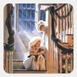 サンタを待っている スクエアシール