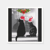 サンタを待っている スタンダードカクテルナプキン (正面)